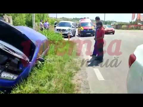 Accident la ieșire din Vaslui spre Negrești: o femeie de 35 de ani a ajuns la spital