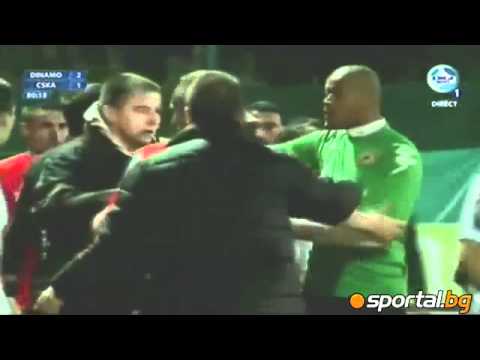 Fight during a friendly match CSKA Sofia vs Dinamo Bucharest