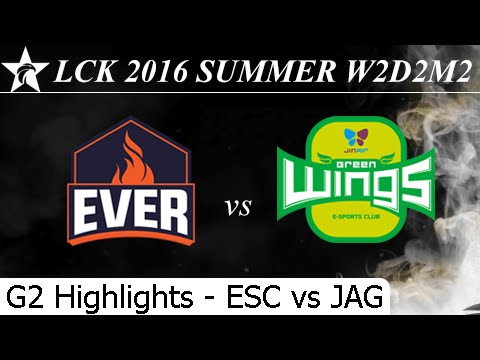 ESC vs JAG Game 2 Highlights - LCK Summer 2016 W2D2M2 ESC Ever vs Jin Air Greenwings