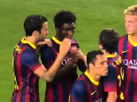 Gol de Dongou   Barcelona 8 x 0 Santos     Amistoso 02 08 2013