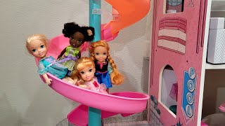 Elsa Anna toddlers LOL dollhouse spiral slide slime play Mp4 3GP & Mp3