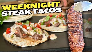 Epic Griddled Steak and Queso Tacos Done Right