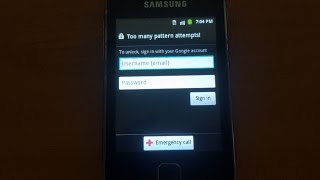 Hard Reset Samsung Galaxy Y GT-S5360/Too many pattern attempts fix