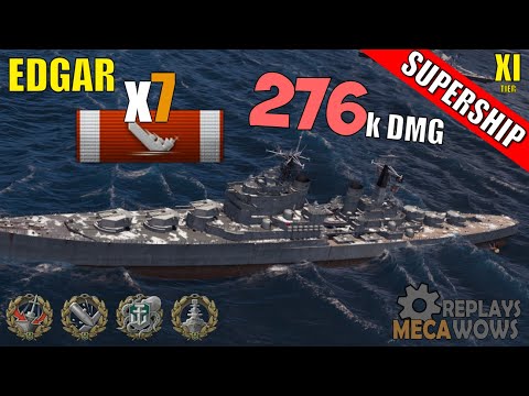 SUPERSHIP Edgar 7 Kills & 276k Damage | World of Warships Gameplay