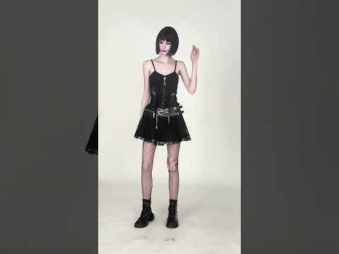 Lace Mini Skirt with Draped Chain Accents for Women
