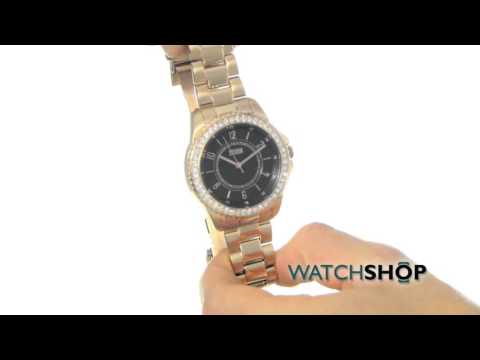 STORM Ladies' Zirona Crystal Watch (ZIRONA-CRYSTAL-RG-BLACK)