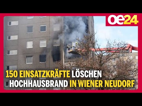 150 Einsatzkräfte löschen Hochhausbrand in Wiener Neudorf