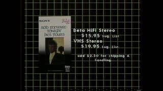 Rod Stewart Tonight He's Yours Videotape VHS Beta Sony Video 45 TV Commercial MTV October 1983