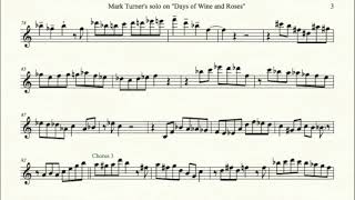 Mark Turner's solo on "Days of Wine and Roses" TRANSCRIPTION