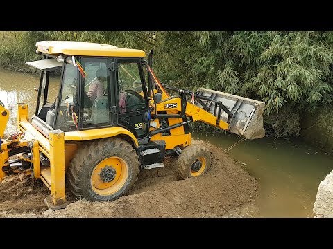 JCB Working on Mud - JCB Working For New Bridge Construction - Dozer Video 3
