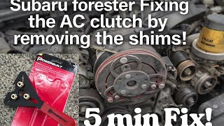 Subaru Forester A/C NOT Engaging? EASY Clutch Adjustment FIX (2015 DIY) A/C blowing WARM?