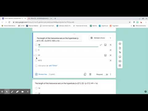 conic section quiz TALK THROUGH