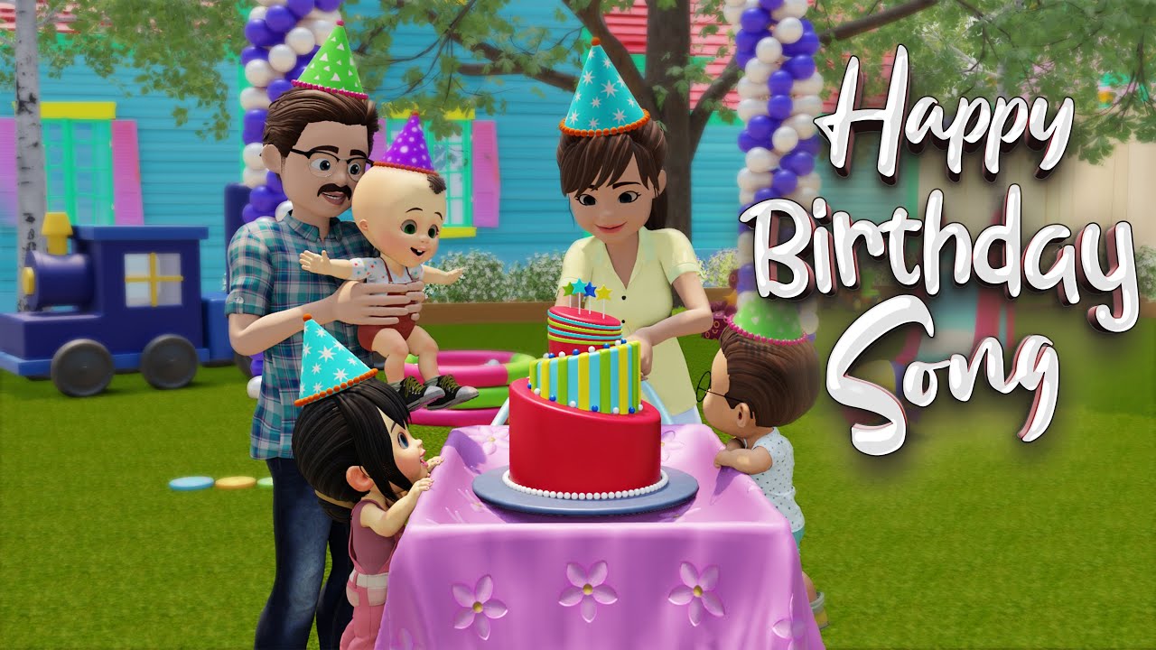 Happy Birthday Song – 3D Animation English Nursery Rhymes