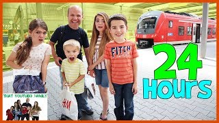 24 HOURS - In A Train Station / That YouTub3 Family | The Adventurers