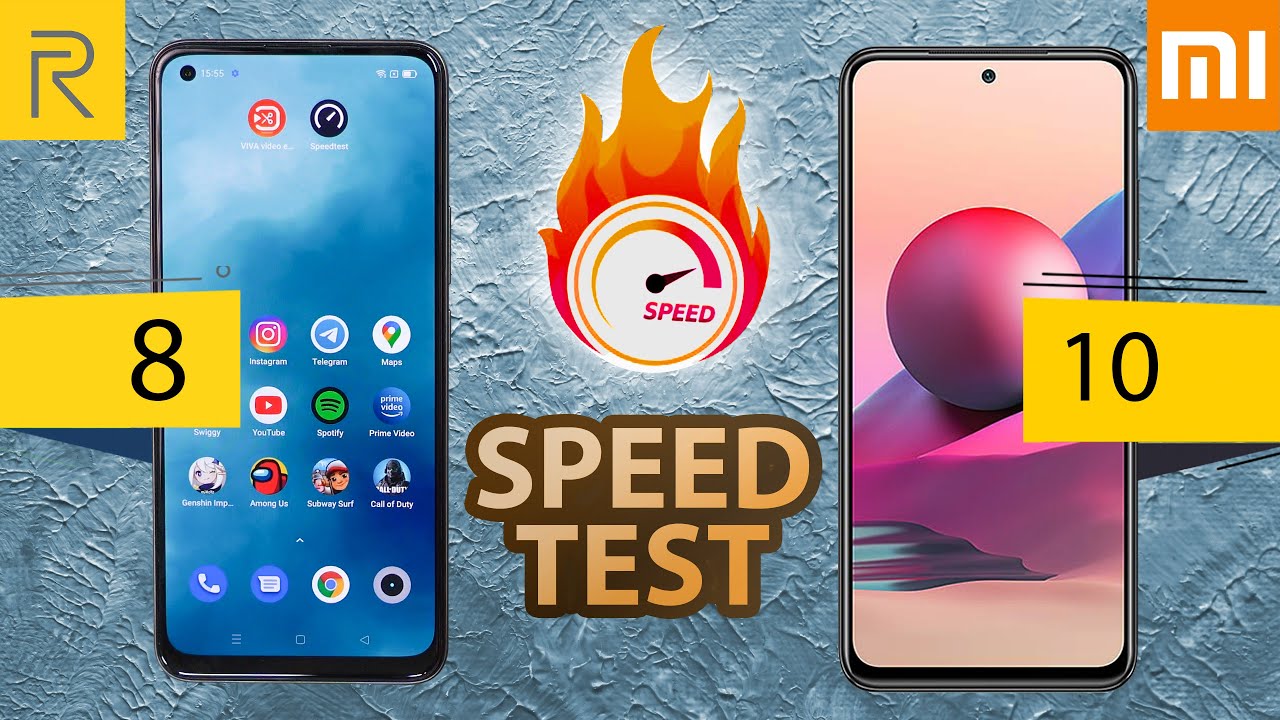 Realme 8 vs Redmi Note 10 Speed Test | Snapdragon 678 Better Than Helio G95??