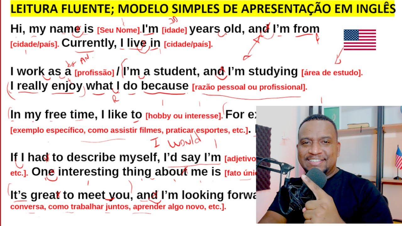 Como se apresentar em Inglês de forma fluente com leitura guiada