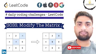 YouTube video '3033. Modify The Matrix | Leetcode Contest 🚀💻✨"'