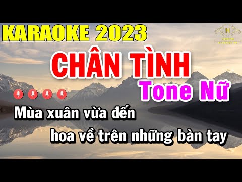 Chân Tình Karaoke Tone Nữ Nhạc Sống 2023 | Trọng Hiếu