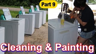 Painting and Cleaning washers & dryers. Making Money from Home (Used appliance Refurbish business)