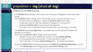 To ... (afraid to do) and preposition + -ing (afraid of -ing)
