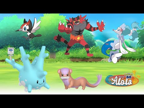 Caçando Corsola Shiny + Farm Pokemons de Alola em busca de Shinys e 100% e Raids Tapu koko