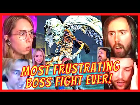 GAMERS FIGHT FRUSTRATING BOSS OF VALIANT GARGOYLE BOSS FIGHT REACTIONS - ELDEN RING BOSS FIGHT! [AR]
