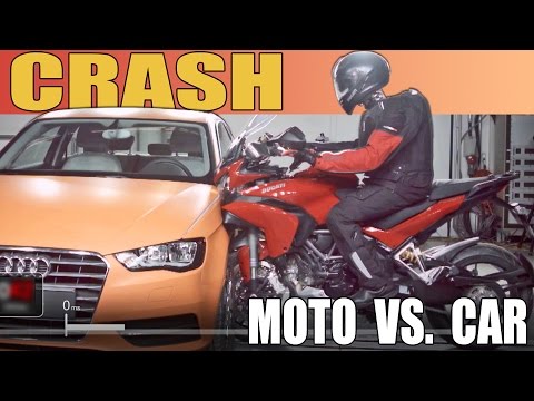 CAR vs MOTO Crash Test - Audi A3 vs Ducati Multistrada