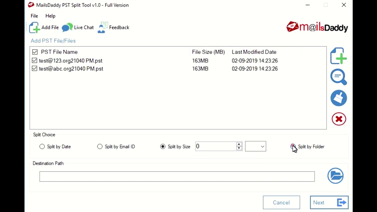 Easily Break large PST files with MailsDaddy PST split tool