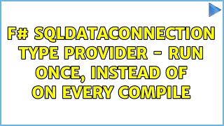 F# SqlDataConnection Type Provider - Run once, instead of on every compile 