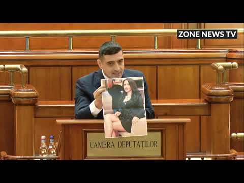 George Simion zeigte im Plenum ein Foto von Monica Hunyadi (PSD-Sinequa, Angestellte der Partei).