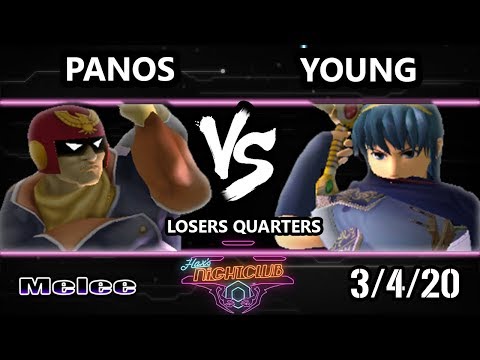 Hax’s Nightclub S1E10 Losers Quarters - Panos (Captain Falcon) Vs. Young (Marth) Smash Melee - SSB