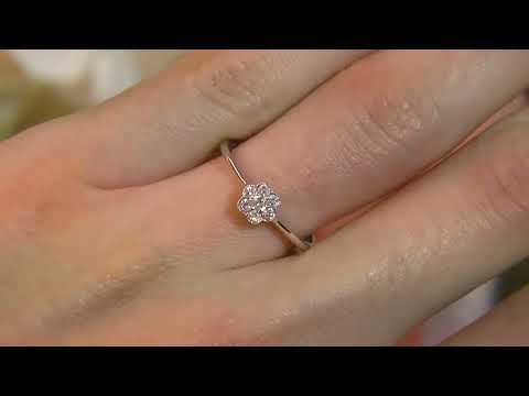 MD087 Floral Cluster Style Engagement Ring