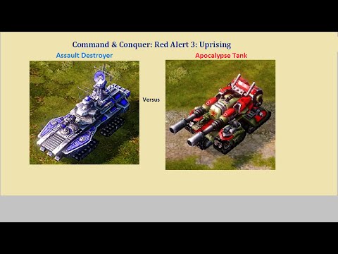 C&C Red Alert 3: assault destroyer vs apocalypse tank