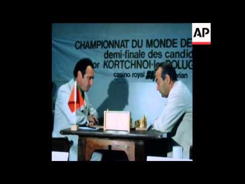 SYND 3 7 77 KORCHNOI VERSUS POLUGAEVSKY CHESS MATCH IN EVIAN