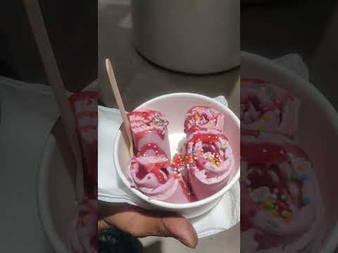 Strawberry Ice Cream Roll l Preperation l  My Recipes By Nadeera #shorts