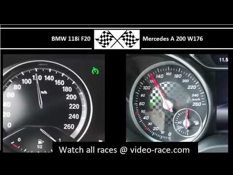 BMW 118i F20 VS. Mercedes A 200 W176 - Acceleration 0-100km/h