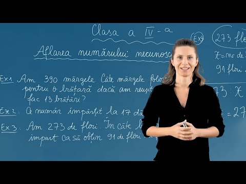 Aflarea numărului necunoscut - Matematica - Clasa IV-a