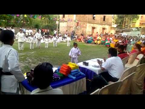 Angela in karate exam