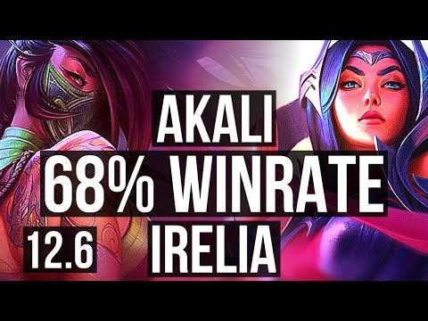 AKALI vs IRELIA (MID) | 13 solo kills, 68% winrate, Legendary, 23/6/7 | BR Diamond | 12.6
