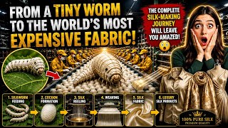 From Tiny Worm to Luxury Silk 😱 Complete Silk Manufacturing Process #video 