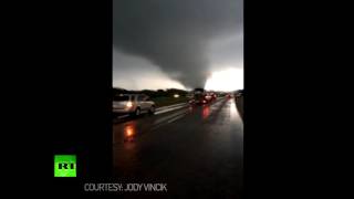 Traffic Stop: Tornado rips through city near Dallas, Texas
