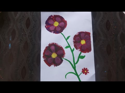 Easy flowers painting 🌸🎨 Murtaza art || #indiaart  || #instagram