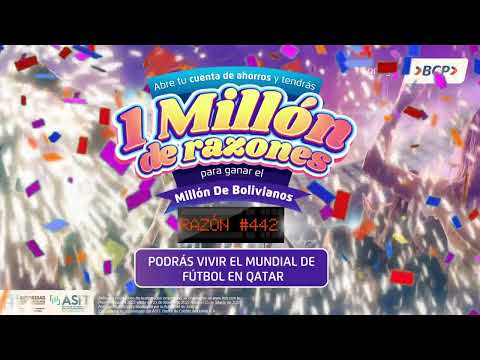 Abre tu cuenta de ahorros en el BCP y participa por UN MILLÓN de Bolivianos