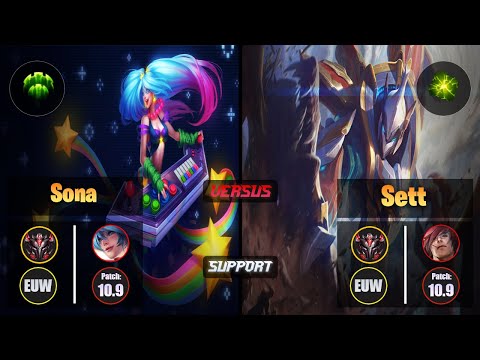 GrandMaster SONA [Guardian] (Support) VS  SETT - Grandmaster EUW Patch 10.9