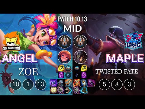 SN Angel Zoe vs LNG Maple Twisted Fate Mid - KR Patch 10.13
