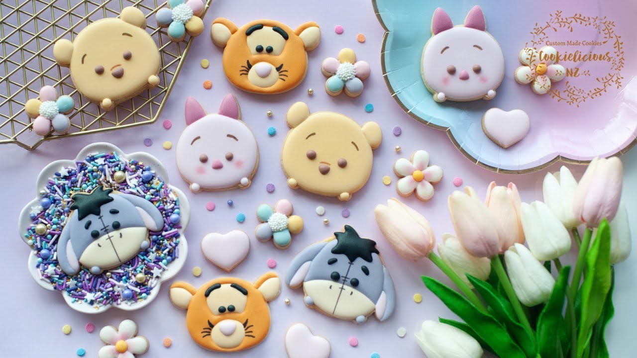 How to make Winnie The Pooh & Friends Tsum Tsum Cookies ~ Eeyore, Tigger, Piglet & Pooh Cookies
