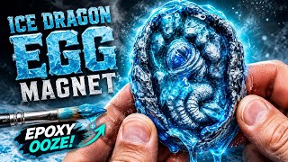 How to paint a frost dragon egg magnet, with blue ooze UV resin - Member Only
