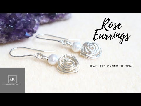 Rose Earrings - Easy Wire Rose Technique - Jewellery Making Tutorial