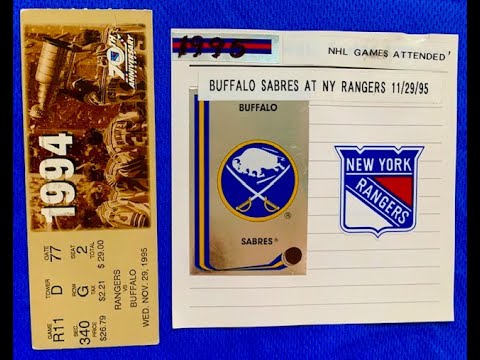 Buffalo SABRES at New York RANGERS 11/29/95 NHL Games Attended MSG