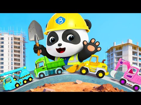 Learn Construction Trucks | Excavator, Crane Truck | Nursery Rhyme & Kids Songs | BabyBus